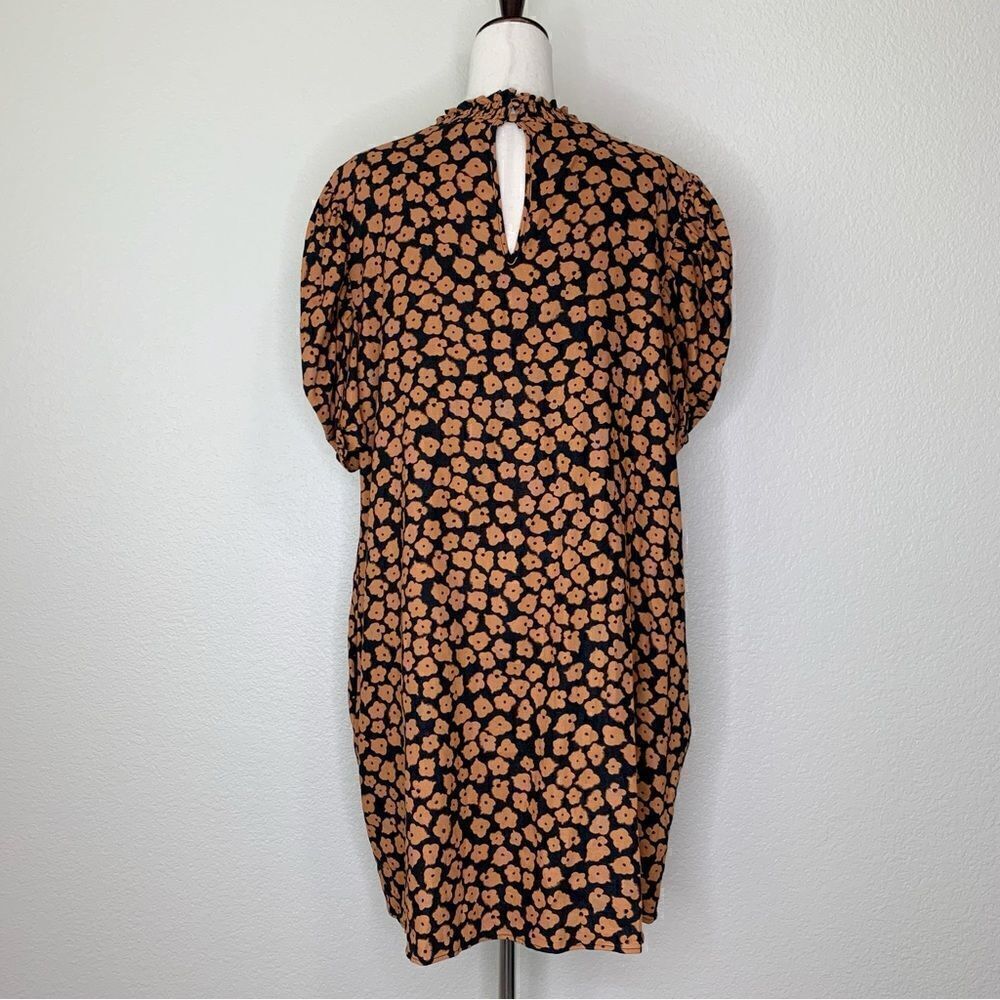 Who What Wear Linen Blend Floral Puff Sleeve Shift Dress, Size XXL - Picture 9 of 13